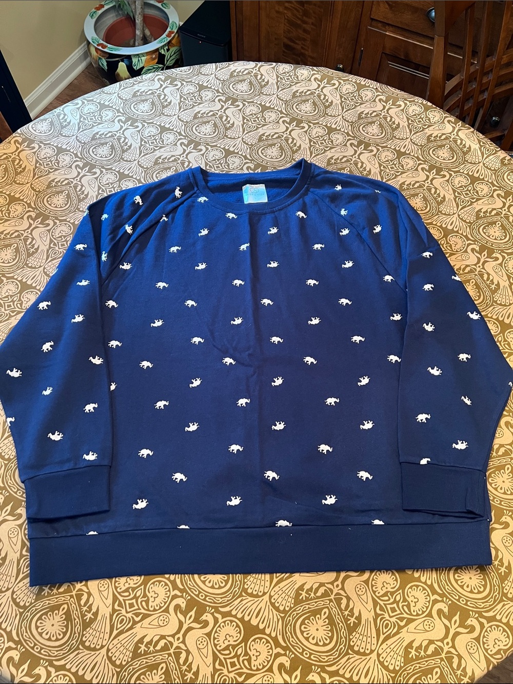 ivory ella Navy Blue Sweatshirt with Off White Elephant Design